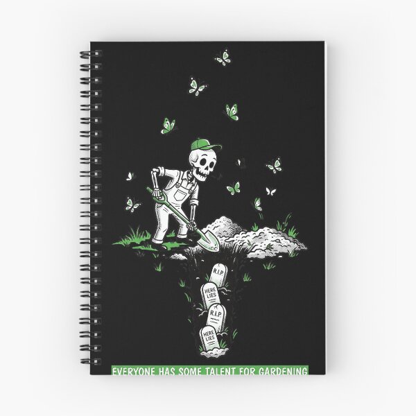 Item preview, Whistling Grave Digger Skeleton Gardening Joke Macabre Art designed and sold by DraftAndDoneArt.