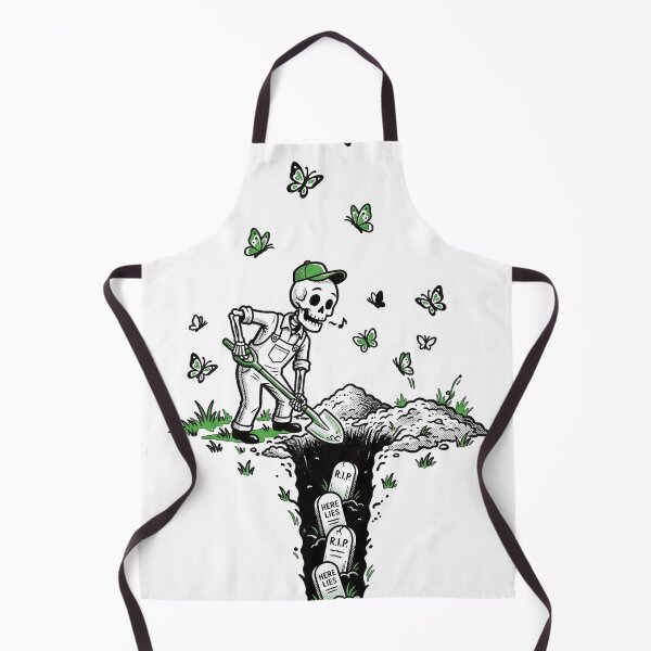 Item preview, Whistling Grave Digger Skeleton Gardening Joke Macabre Art designed and sold by DraftAndDoneArt.