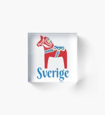 Sverige Dala Dalarna Sweden Pferd Dalecarlian Schwedisch Acrylblock