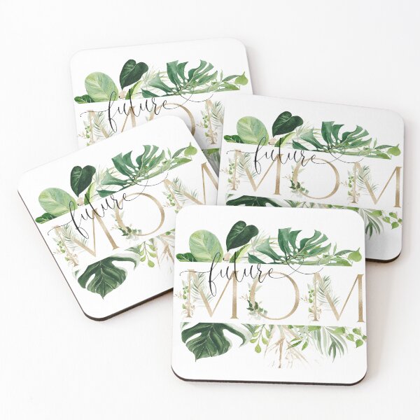 Item preview, Future Mom Tropical Botanical Typography with Gold Letters | Elegant Baby Shower & Mom To Be Design designed and sold by Marty Party .