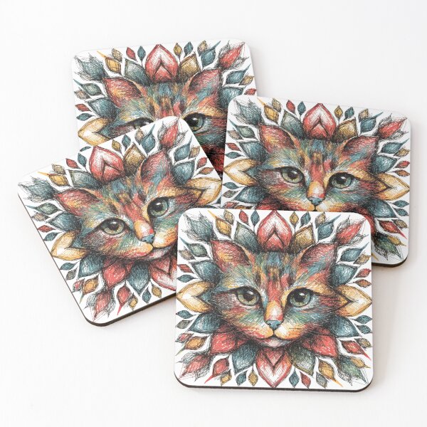 Artikelvorschau, Floral Mandala Art cat – Intricate Flower Mandala Design entworfen und verkauft von Anime9122.