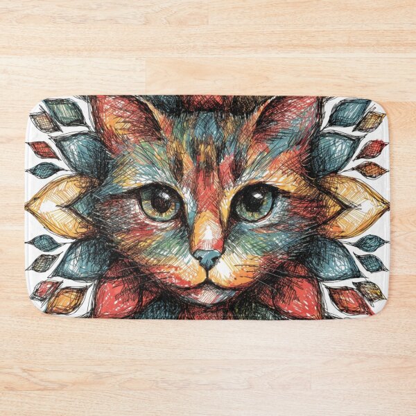 Item preview, Floral Mandala Art cat – Intricate Flower Mandala Design designed and sold by Anime9122.