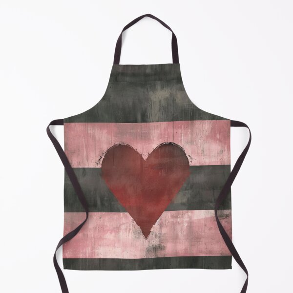 Item preview, Abstract Red Heart Wall Art Neutral Striped Background designed and sold by NarjaShop.