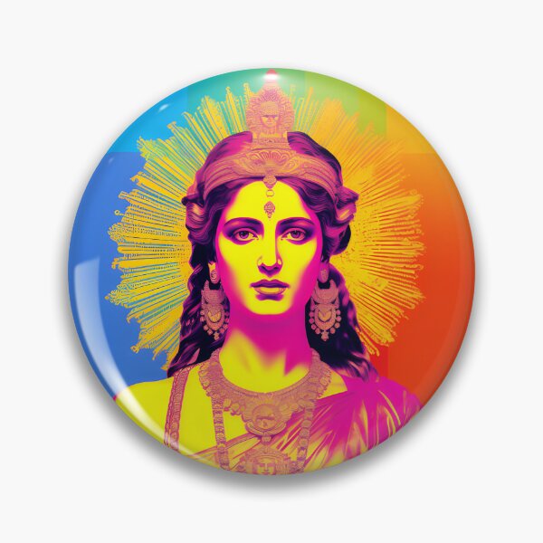 Item preview, Saraswati Pop Art Poster -Hindu Goddess of Knowledge Art & Music Wall Art - Indian Goddess designed and sold by ArtFireGallery.