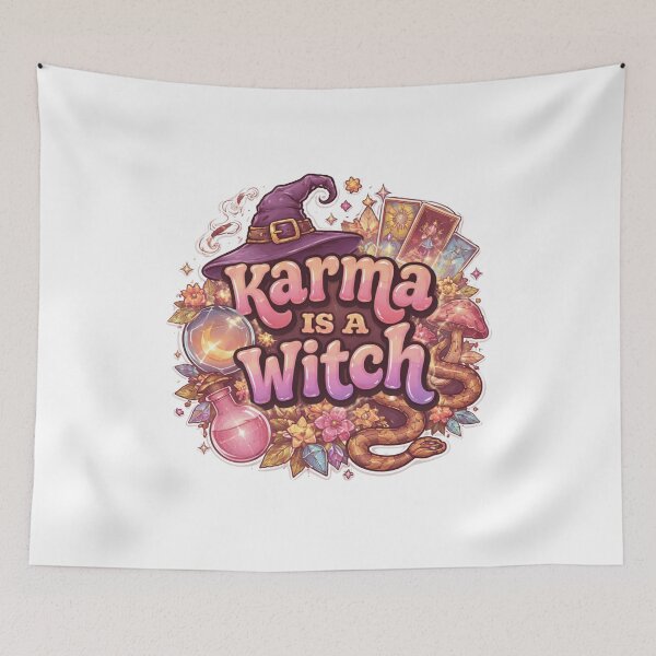 Item preview, Karma Is a Witch – Mystical Funny Witchy Quote Design designed and sold by CosmicCutouts.