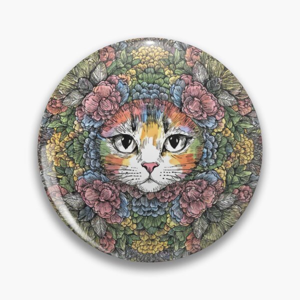 Artikelvorschau, Floral Mandala Art cat – Intricate Flower Mandala Design entworfen und verkauft von Anime9122.
