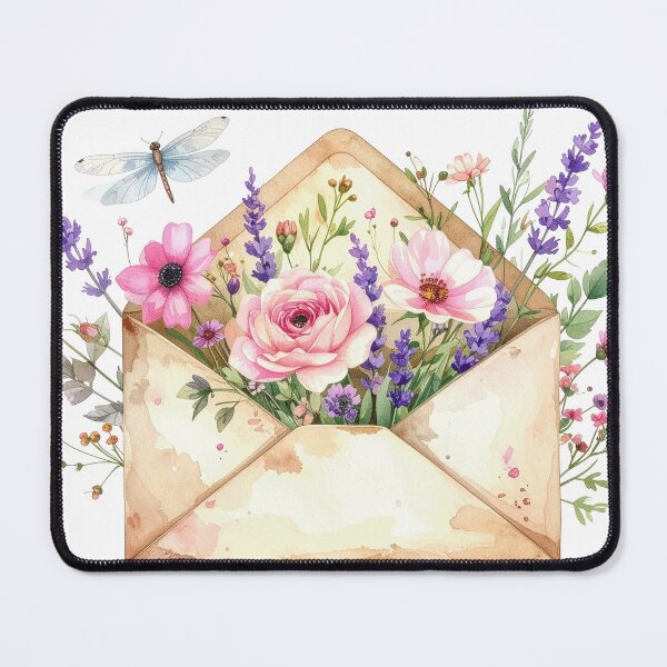 Item preview, Floral Envelope Watercolor Romantic Illustration designed and sold by Rutvain.