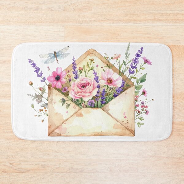 Item preview, Floral Envelope Watercolor Romantic Illustration designed and sold by Rutvain.