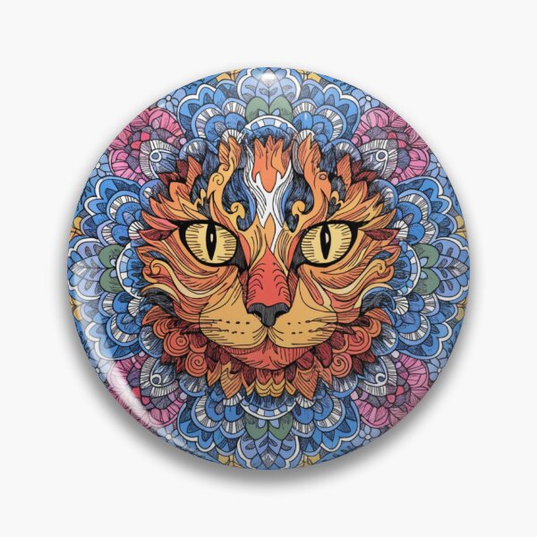 Artikelvorschau, Floral Mandala Art cat – Intricate Flower Mandala Design entworfen und verkauft von Anime9122.