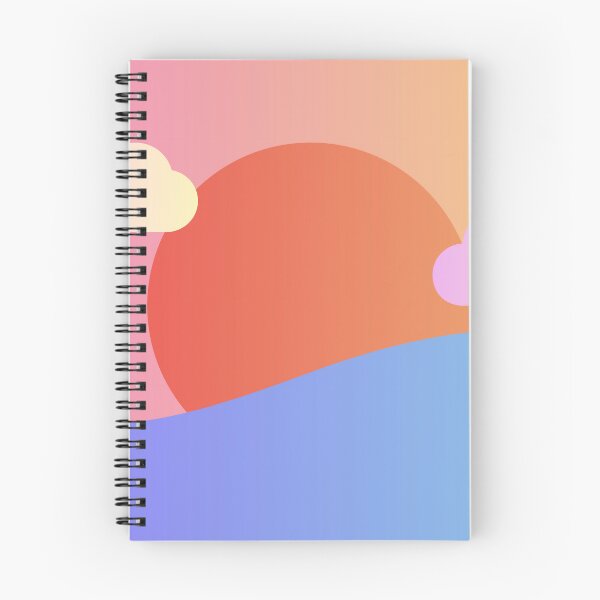 Aperçu de l'œuvre Paysage minimaliste de nuages au coucher du soleil et vaporwave créée et vendue par Gradient Concept.