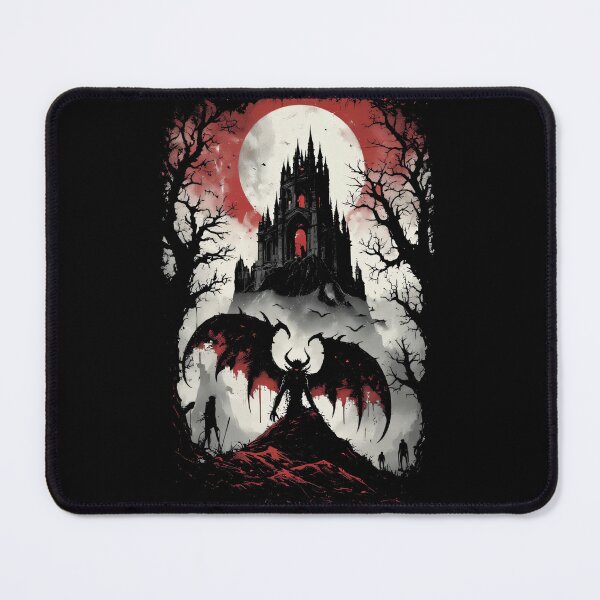 Item preview, Horned Demon Under Blood Moon – Dark Horror Art (BLACK) designed and sold by MorbidDreams.