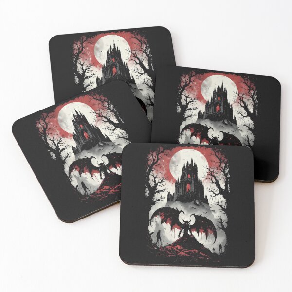 Item preview, Horned Demon Under Blood Moon – Dark Horror Art (BLACK) designed and sold by MorbidDreams.