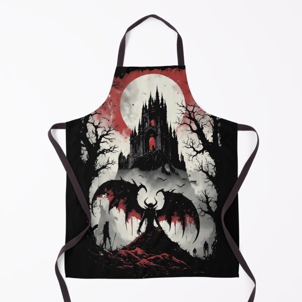 Item preview, Horned Demon Under Blood Moon – Dark Horror Art (BLACK) designed and sold by MorbidDreams.