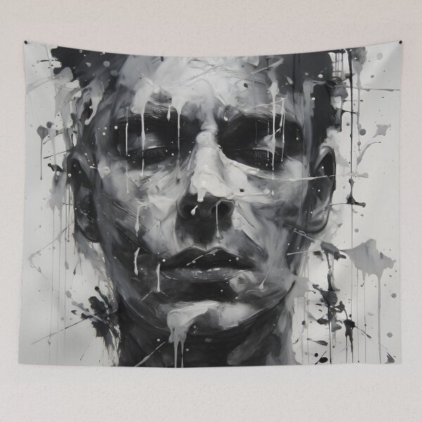 Item preview, Dark Aesthetic Face Art - Abstract Male Portrait Print - Dissolving Face Portrait designed and sold by ArtFireGallery.