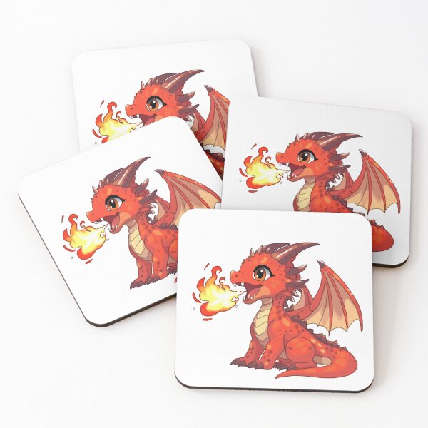 Item preview, Cute Fire Dragon | Tiny Fantasy Dragon | Kawaii Dragon Art designed and sold by ToritheGoblin.