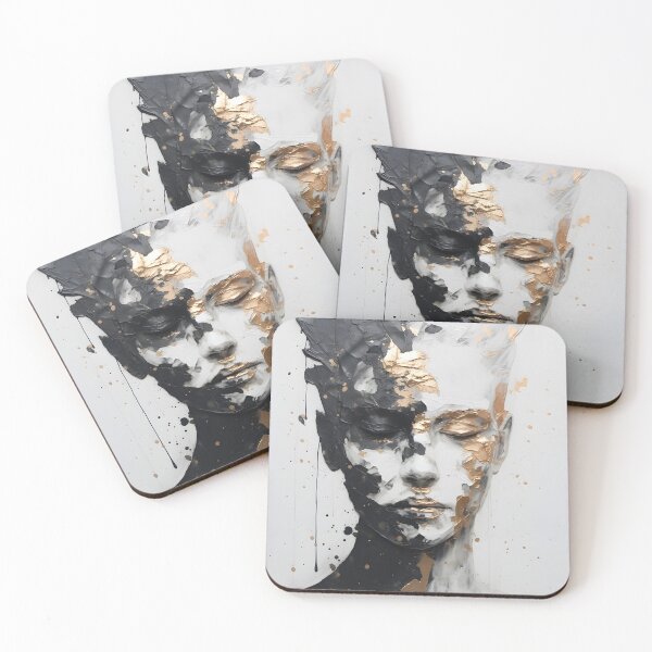 Item preview, Elegant Abstract Aesthetic Art - Gold Female Portrait - Modern portrait designed and sold by ArtFireGallery.