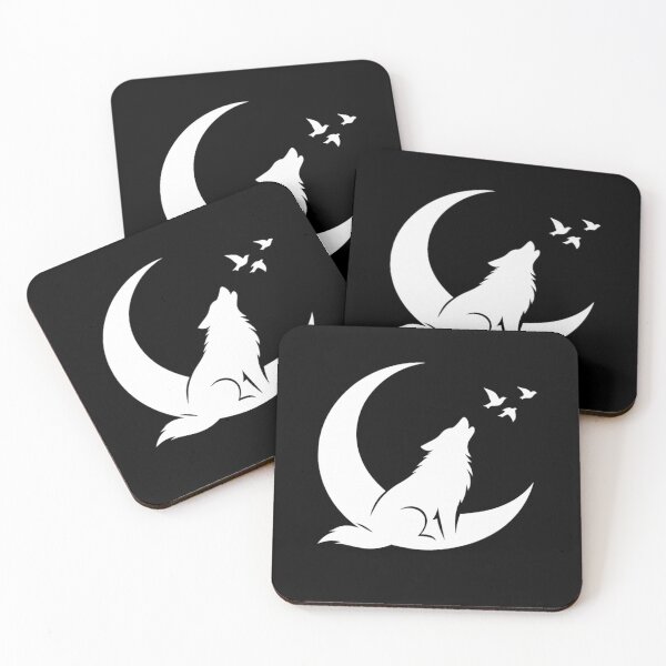 Item preview, Minimalist Moon Wolf Silhouette designed and sold by CyrilloArt.