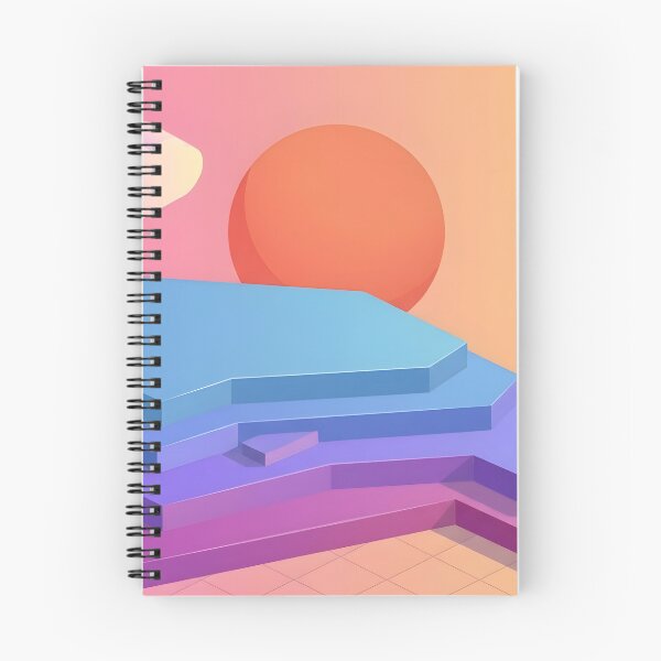 Item preview, Isometric Vaporwave Sunset Tech Landscape designed and sold by Gradient Concept.