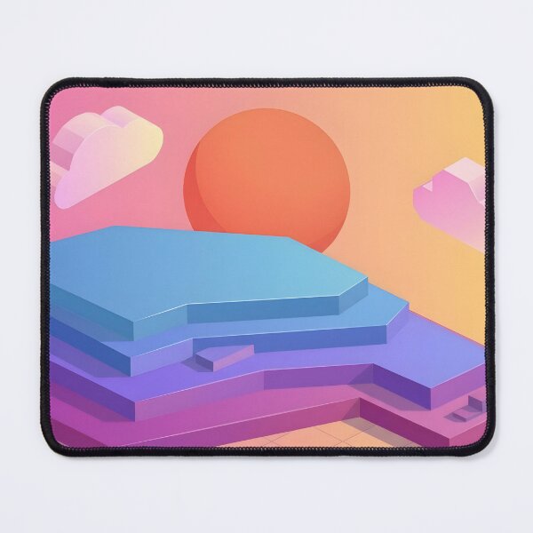 Item preview, Isometric Vaporwave Sunset Tech Landscape designed and sold by Gradient Concept.