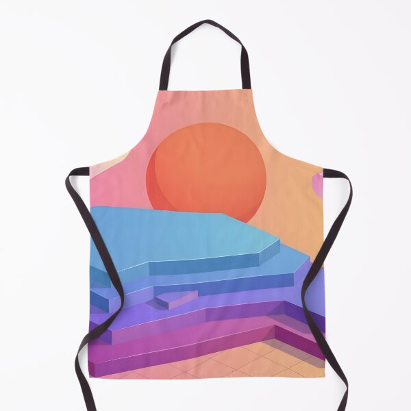 Item preview, Isometric Vaporwave Sunset Tech Landscape designed and sold by Gradient Concept.
