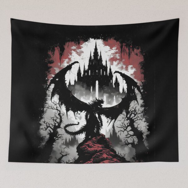 Item preview, Winged Demon Creature – Dark Horror Art (BLACK) designed and sold by MorbidDreams.