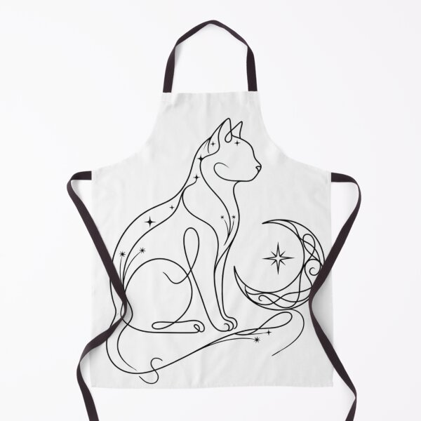 Item preview, Minimalist One-Line Mystic Art: Cat, Moon and Sirius Star designed and sold by Siriusvibes.