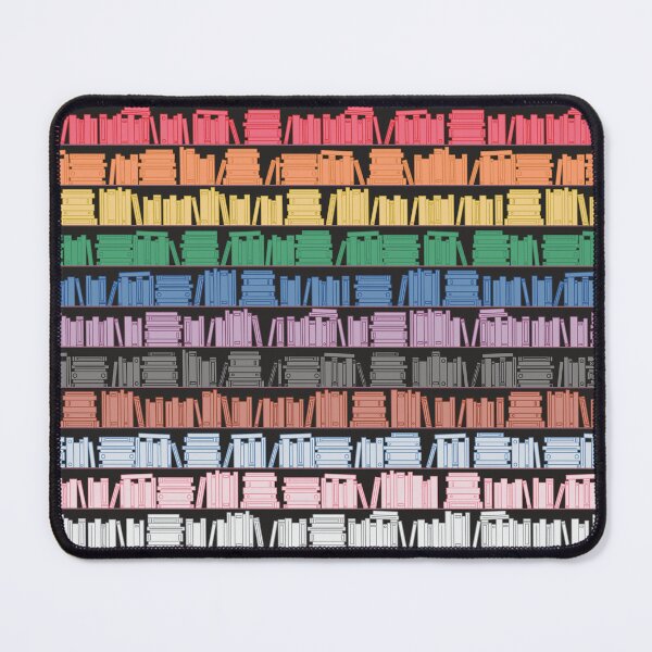 Item preview, Subtle Progress Pride Flag Rainbow Bookshelves Pattern Black Background designed and sold by winterpumpkin.