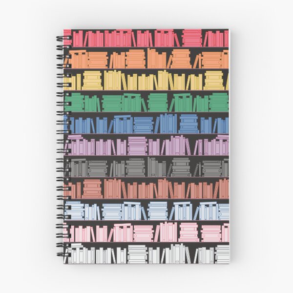 Item preview, Subtle Progress Pride Flag Rainbow Bookshelves Pattern Black Background designed and sold by winterpumpkin.