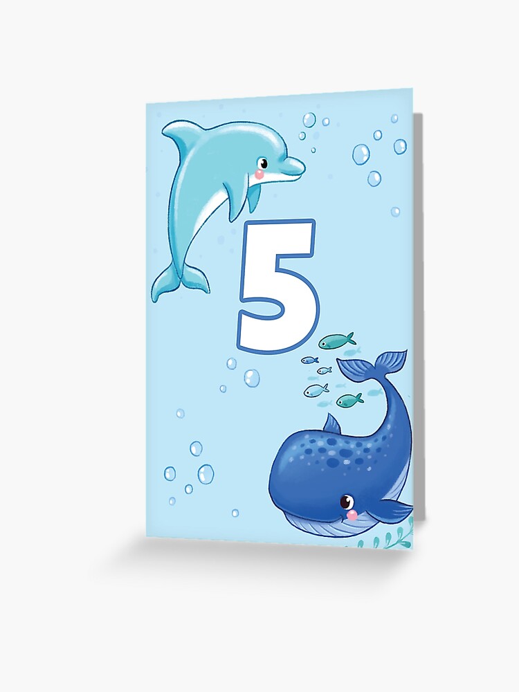 Carte De Vœux Carte D Anniversaire De Vie Sous Marine De Mer Pour 5 Ans Par 0hmc Redbubble