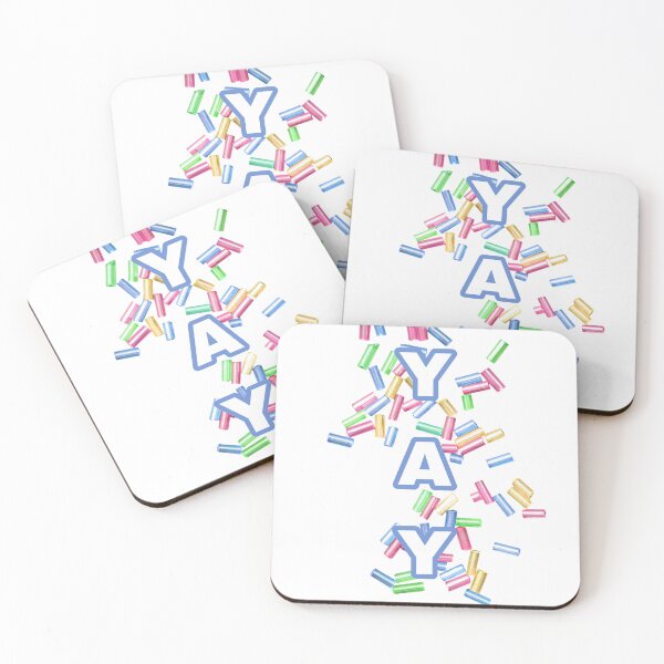 Item preview, yay cute typography colorful confetti design designed and sold by Thetdesigns.