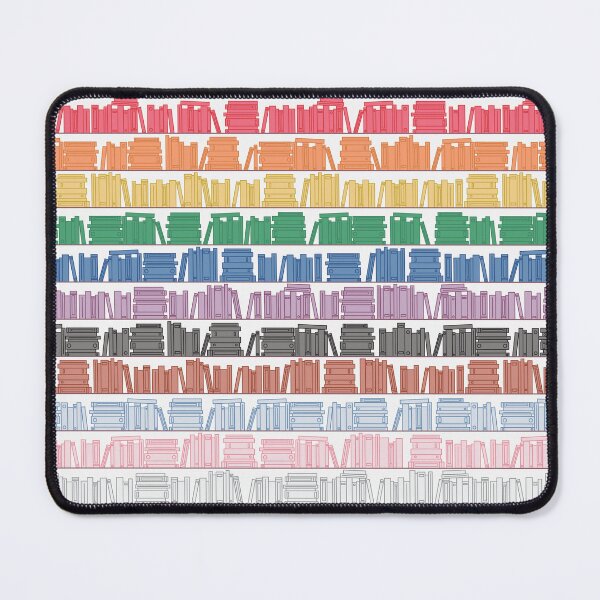 Item preview, Subtle Progress Pride Flag Rainbow Bookshelves Pattern White Background designed and sold by winterpumpkin.