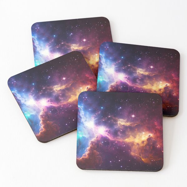 Item preview, Cosmic Pink Blue Yellow Galaxy Artwork – Universe Space Wall Art designed and sold by ArtFireGallery.