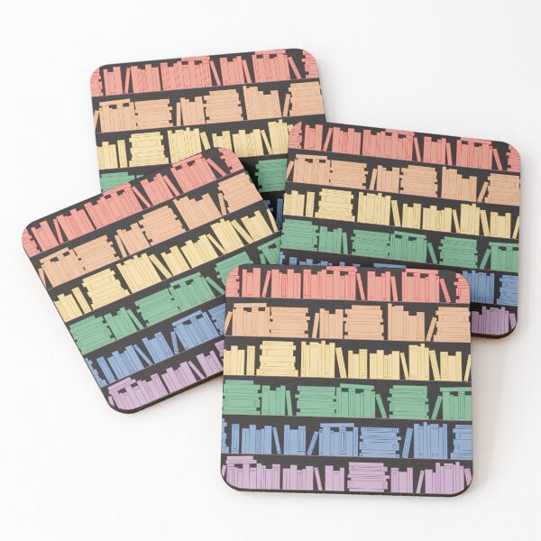 Item preview, Subtle Pride Flag Rainbow Bookshelves Pattern Black Background designed and sold by winterpumpkin.