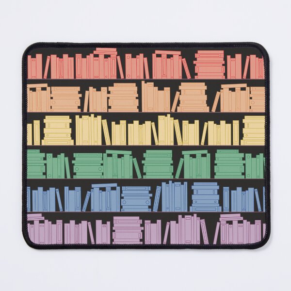 Item preview, Subtle Pride Flag Rainbow Bookshelves Pattern Black Background designed and sold by winterpumpkin.