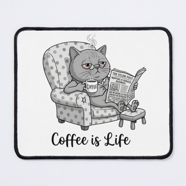Item preview, Coffee Is Life: Grumpy Morning Cat designed and sold by PoomDesign.