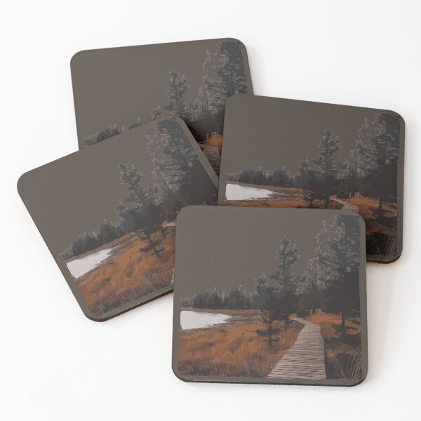 Item preview, Wooden Boardwalk Through Warm Forest Landscape designed and sold by Arturo Daniel Garcia Palomo.