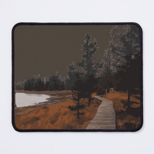 Item preview, Wooden Boardwalk Through Warm Forest Landscape designed and sold by Arturo Daniel Garcia Palomo.