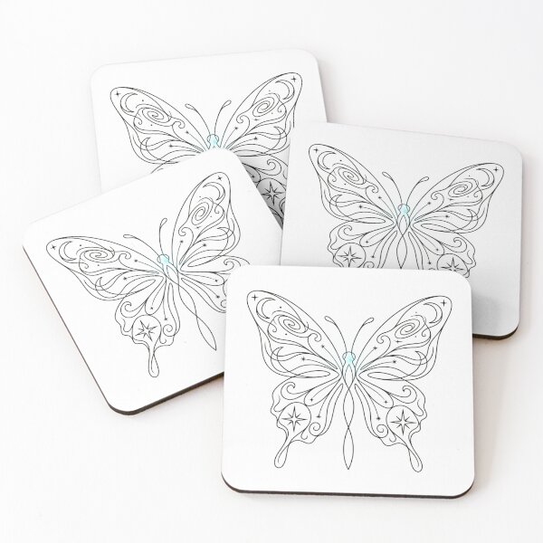 Item preview, Celestial Butterfly Line Art with Lunar Moon & Star Symbols designed and sold by Siriusvibes.