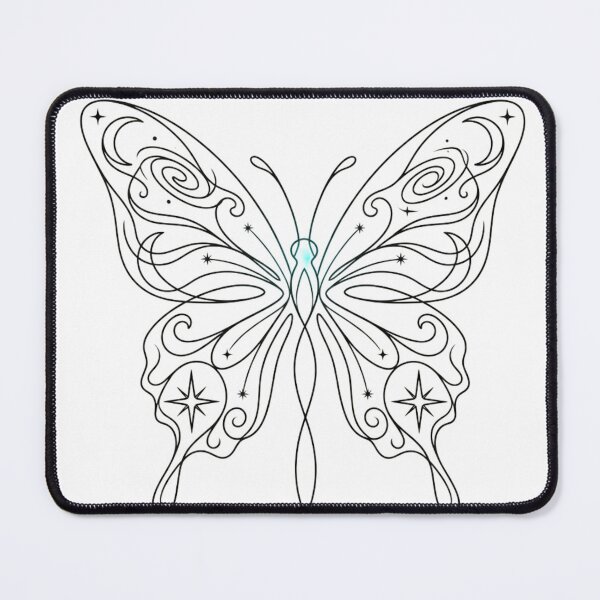 Item preview, Celestial Butterfly Line Art with Lunar Moon & Star Symbols designed and sold by Siriusvibes.