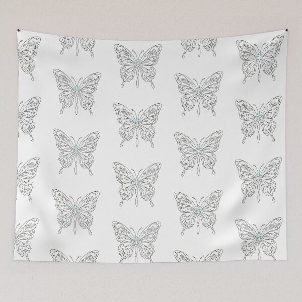 Item preview, Celestial Butterfly Line Art with Lunar Moon & Star Symbols designed and sold by Siriusvibes.