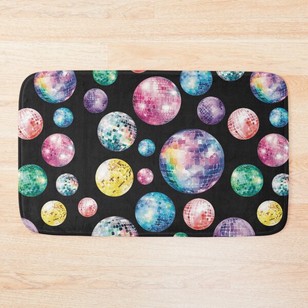 Item preview, Watercolor Disco Ball Pattern - black background designed and sold by Miscelenious.