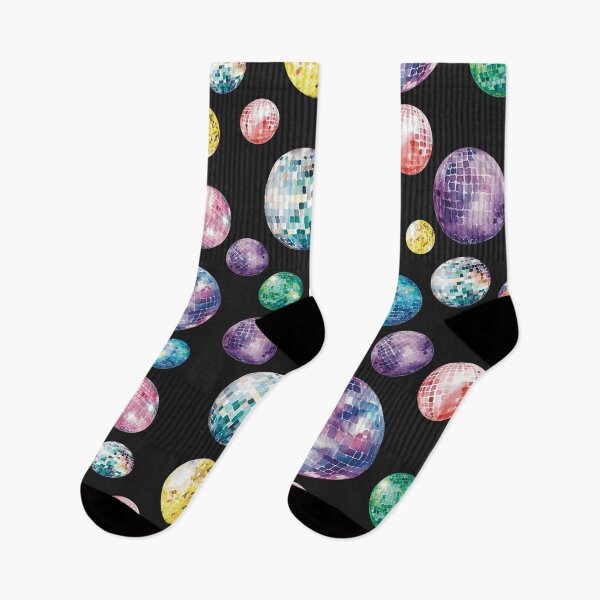 Item preview, Watercolor Disco Ball Pattern - black background designed and sold by Miscelenious.