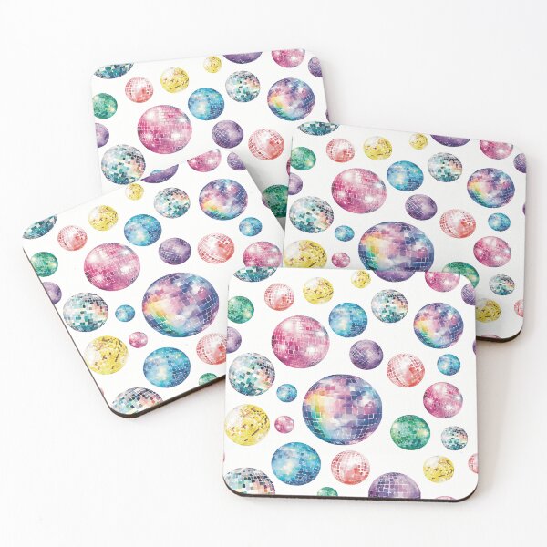 Item preview, Watercolor Disco Ball Pattern - white background designed and sold by Miscelenious.