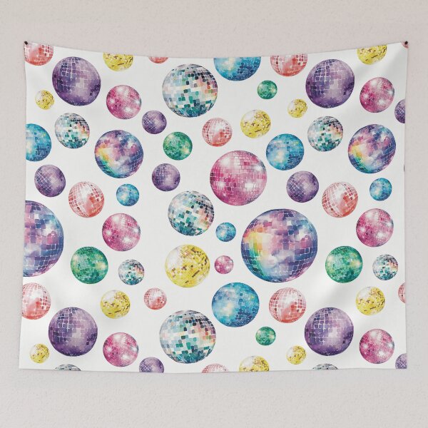 Item preview, Watercolor Disco Ball Pattern - white background designed and sold by Miscelenious.