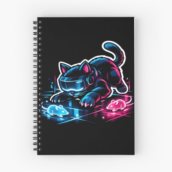 Item preview, Cyberpunk Gamer Cat VR Headset Neon Synthwave designed and sold by Hepic.