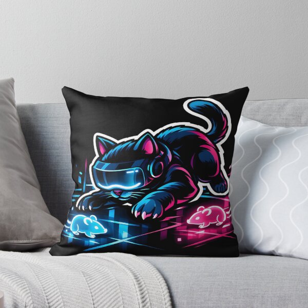 Item preview, Cyberpunk Gamer Cat VR Headset Neon Synthwave designed and sold by Hepic.