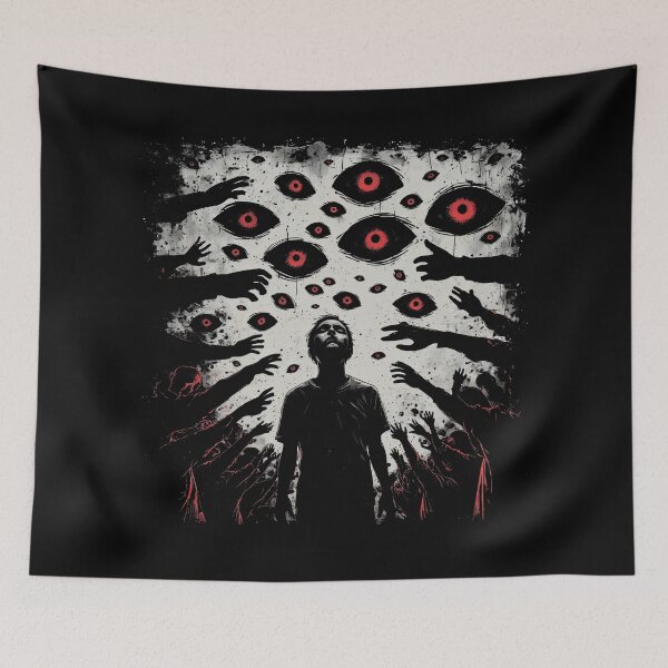 Item preview, Watching Eyes Horror – Creepy Shadow Hands Design (BLACK) designed and sold by MorbidDreams.