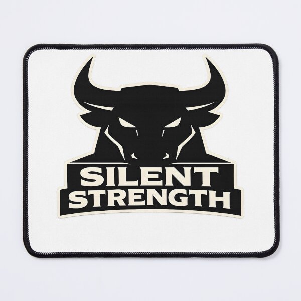 Item preview, Silent Strength – Bull Mindset Motivation Design designed and sold by CreativeMindsetLab.