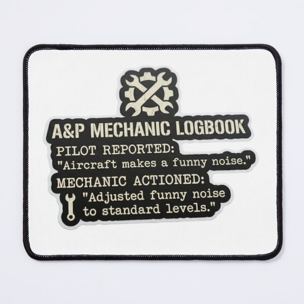 Item preview, A&P Mechanic Funny Logbook Funny Noise designed and sold by Jaroslaw-S.