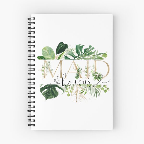 Item preview, Maid of Honour Tropical Botanical Typography with Gold Letters | Elegant Wedding Party Gift Design designed and sold by Marty Party .